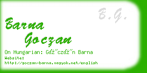 barna goczan business card